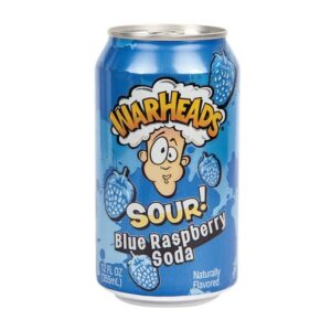 Warheads Sour Blue Raspberry Soda 12oz Can 12ct